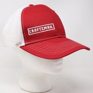 Craftsman Cap Unisex Men Women Snapback Mesh Adjustable Red White Embroidered